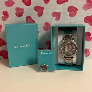 Origami Owl Signature Living Locket Silver Link Watch New w/Box LK5001Working